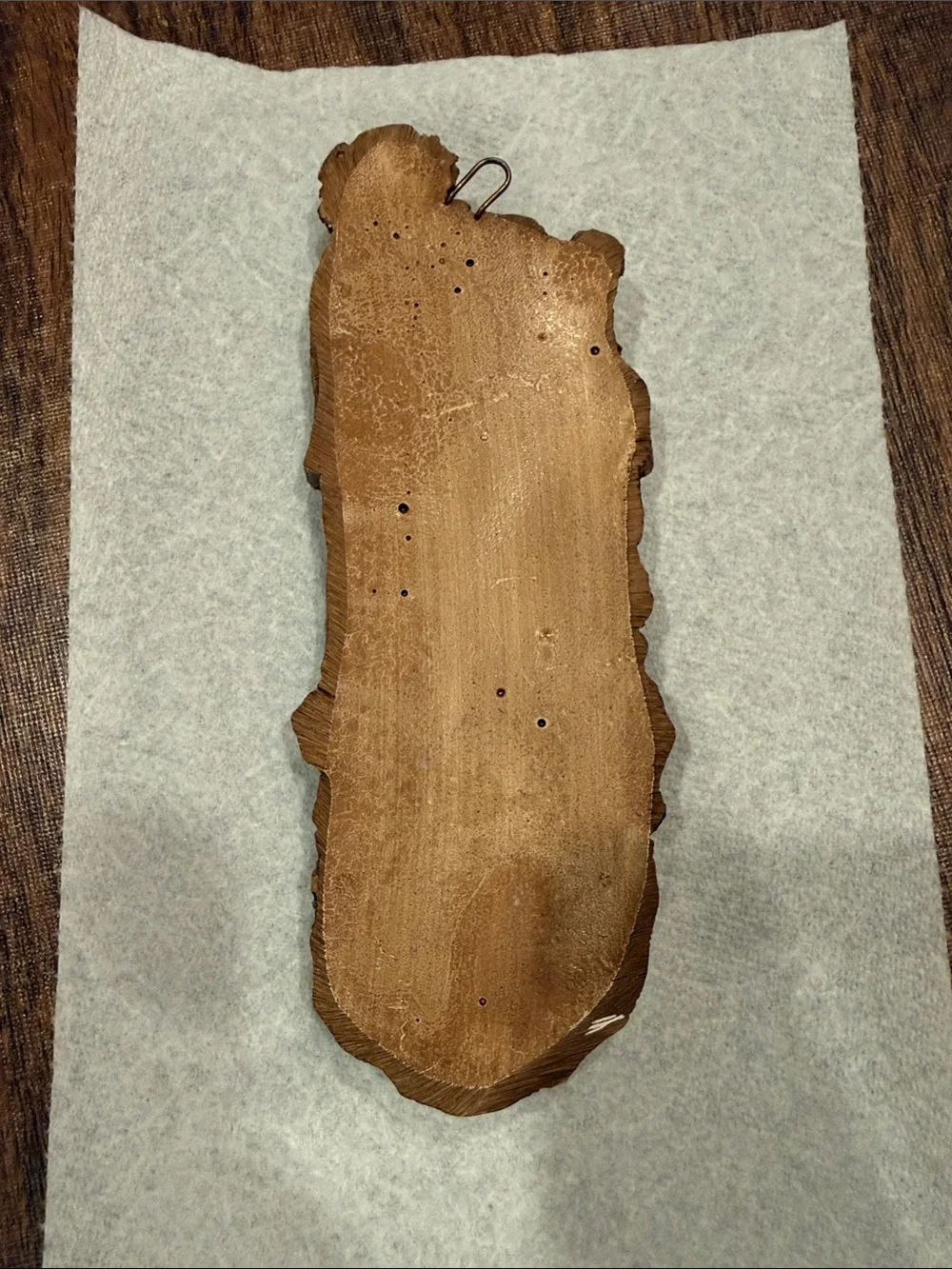 Andie Carved Wood Wall Thermometer Plaque in Brown